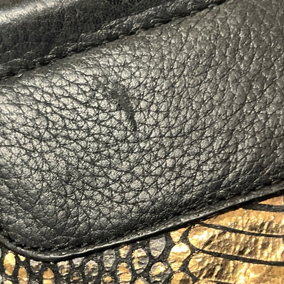 Foley + Corinna Black Leather Multi-Functional Bag with Animal Print Accent EUC - Picture 13 of 16